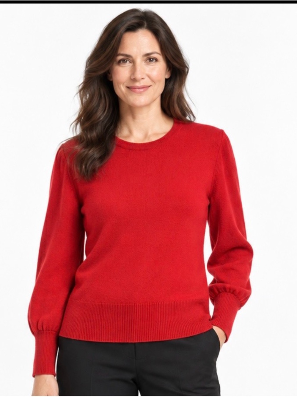 The Limited 100% Cashmere Red Balloon Sleeve Sweater Women’s XL NWT